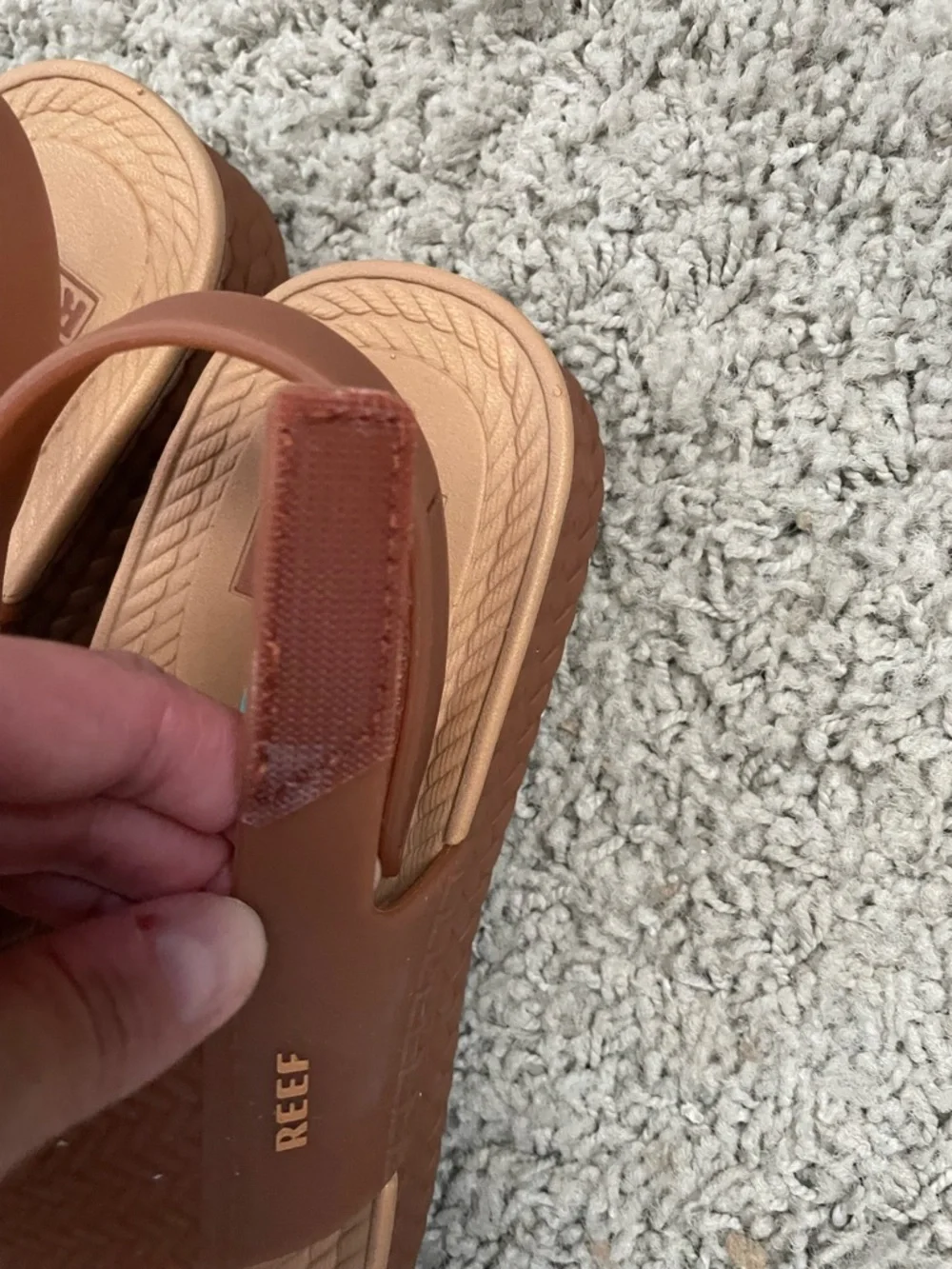 Reef Vista Platform Rubber Sandals NWT Size 9 Tan Woven Sole Boho Summer - Picture 4 of 10